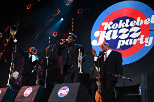 Музыканты коллектива Joe Lastie’s New Orleans Sound во время выступления на фестивале Koktebel Jazz Party 2017.